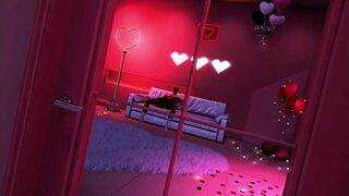 Bimbo waifu satisfies her boyfriend with a romantic surprise