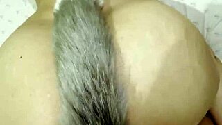 Young Asian girl with a butt plug gets bareback sex from her neighbor