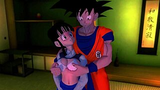 Watch Chichi Fuck Gohan and Goku in Threesome