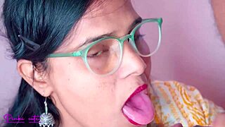 Beautiful housewife gives a deepthroat blowjob and cums hard