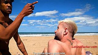 Straight guy turns gay on beach with el aleman