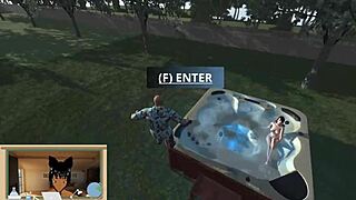 Lady Sonia Fucks Neighbor Olivia In Backyard And Hot Tub