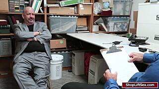 mall officer catches teen shoplifter and bangs her hard in backroom