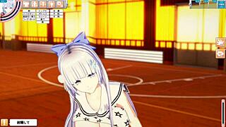 Big tits massage in hentai 3d cartoon with blowjob and handjob anime