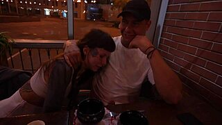 I sucked a guy in a cafe then he fucked me rough at home with monster cock