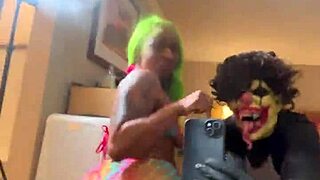 Moe's baby twerks non-stop with Gibby the clown