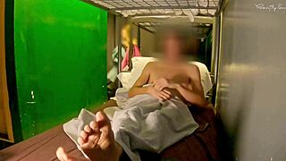 Hostel Mixed Room Turns Into Shared Bathroom Handjob Surprise