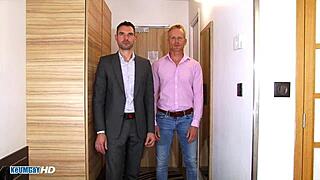 handsome muscled guys with big dick in a shower