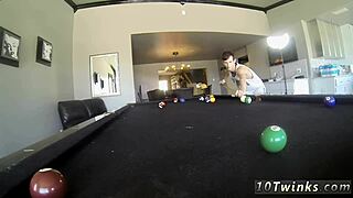 Sweet school gay boys fucking with pool cues