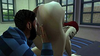 Black Man with Monster Cock Fucks Redhead White Woman in Her Room