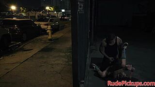 Teen 18+ in glasses gets picked up for public outdoor riding