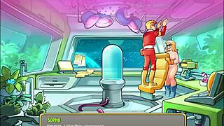 Let's play Space Rescue Code Pink with hot Sophie, curvy anime babe taking huge cumshots