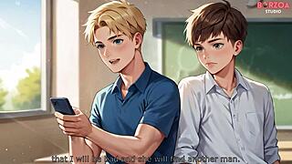 Whoa, he brought a classmate for wild hentai action with huge tits! Unbelievable!