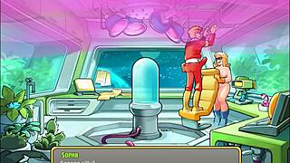 Space rescue with the help of the hot Sophie in the pink outfit
