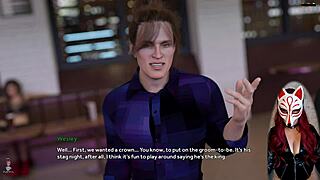 I watch my cheating wife flirt outrageously in public, undressing and teasing with her big tits in this outdoor anime scene