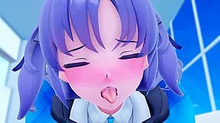 Yuuka gets naughty with her teacher in this hentai scene