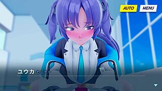 Yuuka gets naughty with her teacher in this hentai scene