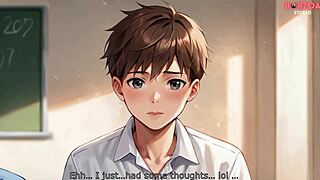 Whoa, he brought a classmate for wild hentai action with huge tits! Unbelievable!