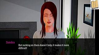 3D family fun with red-haired girl and cunilingus