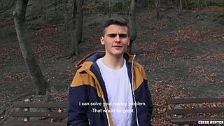 A rimjob and anal sex with an Euro twink for money in the great outdoors