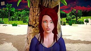 Amateur redhead's small tits bounce during hardcore sex with her stepson