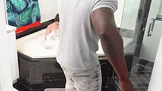 A sexy amateur video featuring a black bull with a big cock, fucking his stepson's wife