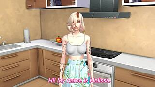 blonde gets doggystyle fucked at home in 3d animation