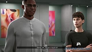 Busty girl leaves boyfriend for deepthroat with BBC in game