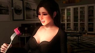 3D game of hot stepsis's dildo play and cock craving