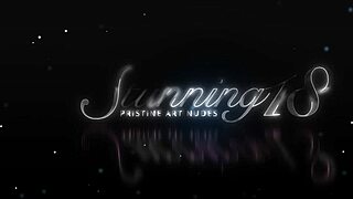 Oluna f masturbates in the kitchen.