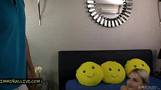 Petite slut lets step bro film her tinder hookup with creampie