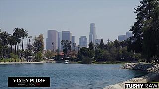 hot brunette gets ass filled with cock in vixenplus