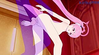 hanekawa hasumi and kurosaki koyuki engage in intense sex with creampie in blue archive hentai