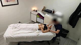 Petite Japanese girl gets seduced and fucked during massage