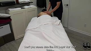 Petite Japanese girl gets seduced and fucked during massage