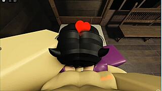 The roblox slut bends over for doggystyle pounding in the cabin