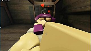 The roblox slut bends over for doggystyle pounding in the cabin