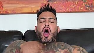 yo, ever seen viktor rom, this latino muscle man, spit huge cumshots?