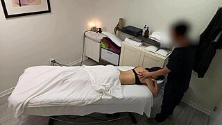 Petite Japanese girl gets seduced and fucked during massage