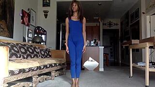 Ginger Moisther Teases in Blue with Nipple Play