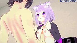 inugami korone and nekomata okayu fucking hard in hentai