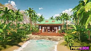 deep tissue massage turns into futanari foursome