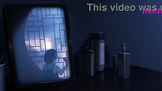 3D animated hentai with chained bondage and an anime blowjob