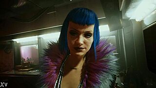 3D animated cyberpunk sex scene with Evelyn Parker dancing