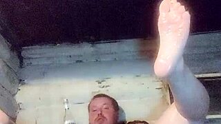 rough fuck that policeman's anal hole with vodka bottle.