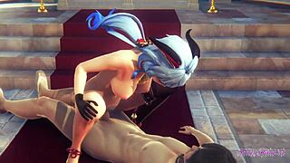 Ganyu gets creampied in this Japanese anime porn game