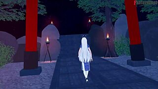 Yo, Akeno blindfolded for bj while Kuroka changes in ntr madness! 😜