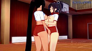 Asuka and Homura dive into intense lesbian play in Senran Kagura hentai