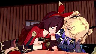 genshin impact: two archer girls getting hentai action, want to see?