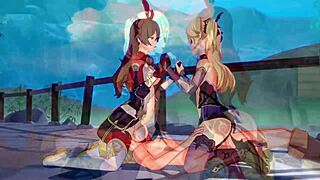 genshin impact: two archer girls getting hentai action, want to see?